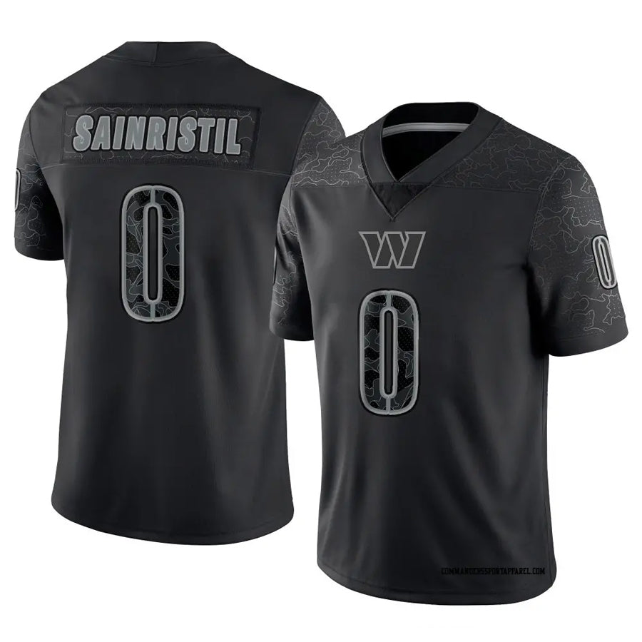 CBdoa W.Commanders #0 Mike Sainristil Player Black RFLCTV Limited Stitched Jerseys