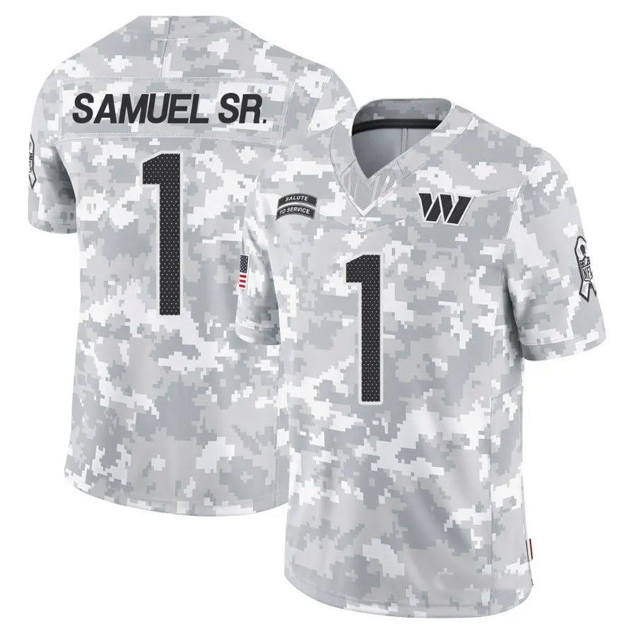CBdoa W.Commanders #1 Deebo Samuel Sr Player Arctic Camo Salute to Service Limited Football Jerseys
