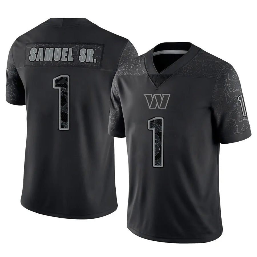CBdoa W.Commanders #1 Deebo Samuel Sr Player Black RFLCTV Limited Football Jerseys