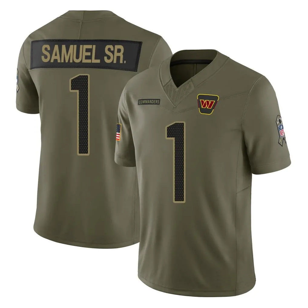 CBdoa W.Commanders #1 Deebo Samuel Sr Player Olive Salute To Service Limited Stitched Jerseys
