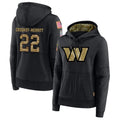 CBdoa W.Commanders #22 Jacory Croskey-Merritt Player Black Salute to Service Hoodies Stitched Jerseys