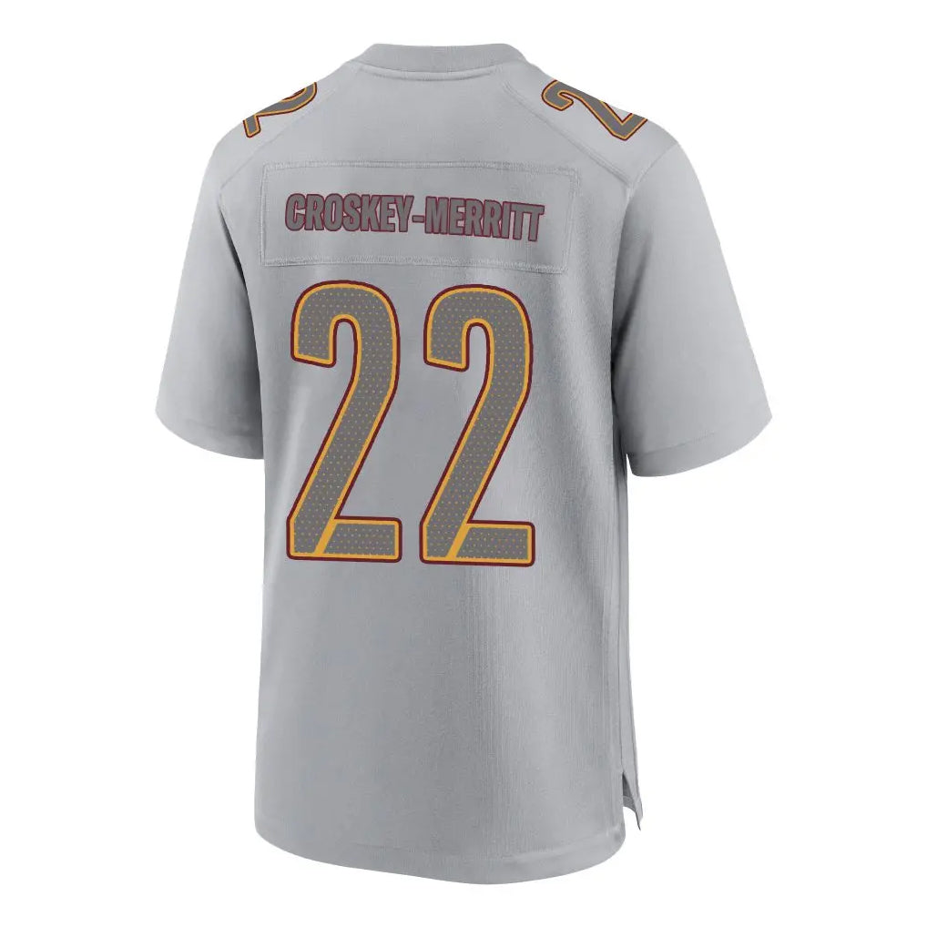 CBdoa W.Commanders #22 Jacory Croskey-Merritt Player Gray Fashion Game Stitched Jerseys