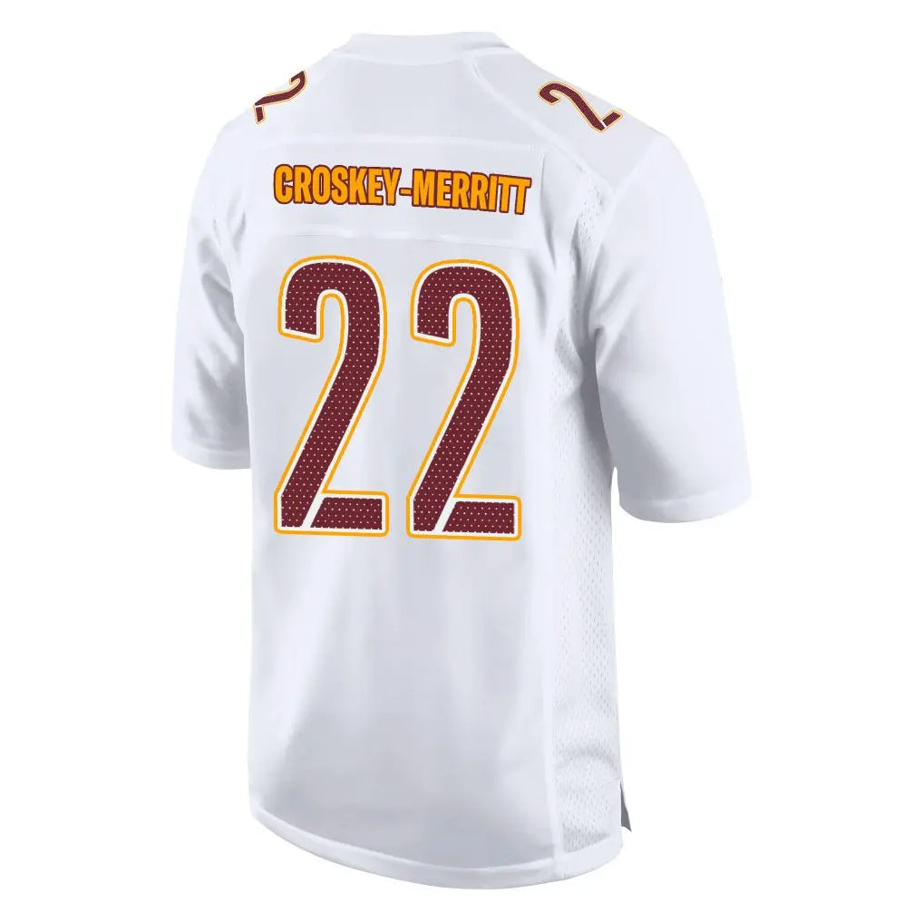 CBdoa W.Commanders #22 Jacory Croskey-Merritt Player White Tundra Fashion Game Stitched Jerseys