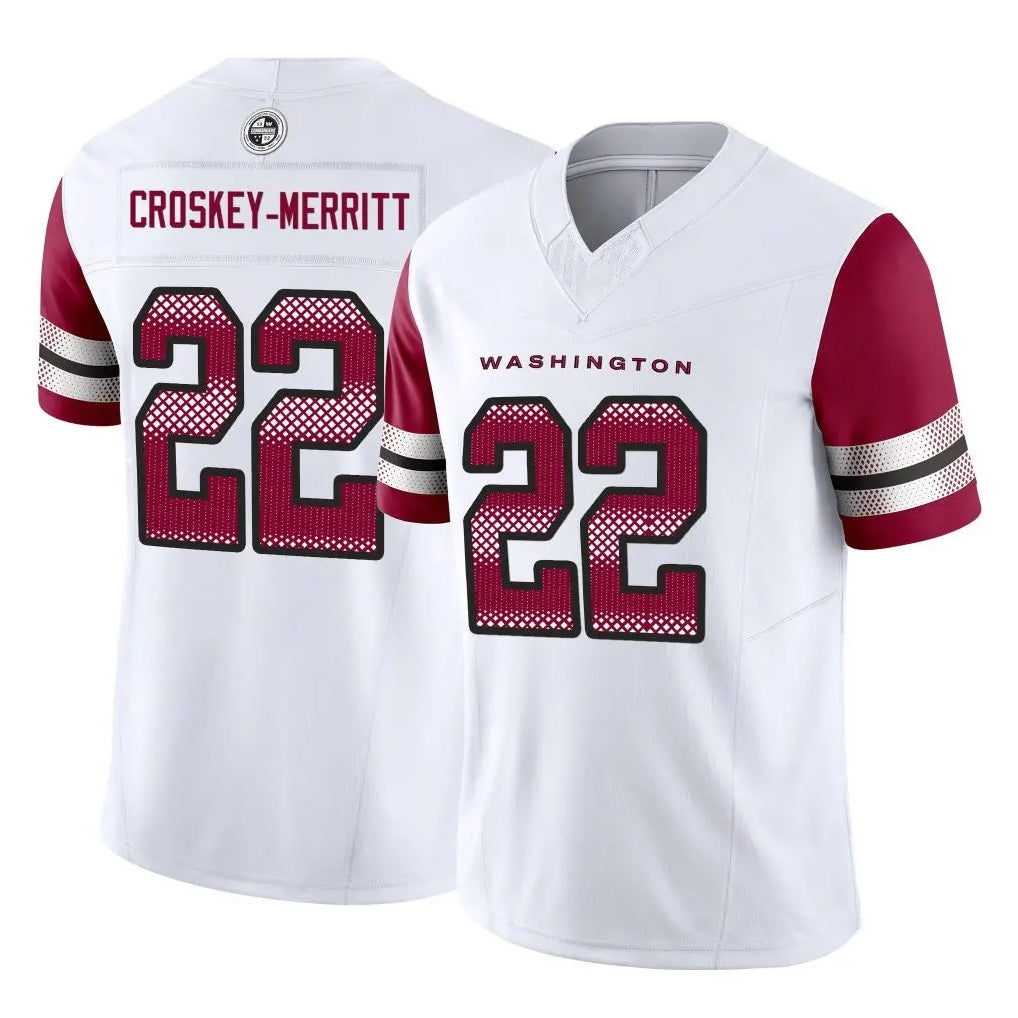 CBdoa W.Commanders #22 Jacory Croskey-Merritt Player White Vapor F.U.S.E. Limited Stitched Jerseys