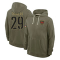 CBdoa W.Commanders #29 Rasul Douglas Player Olive Salute to Service Pullover Hoodies Limited Home Stitched Jerseys