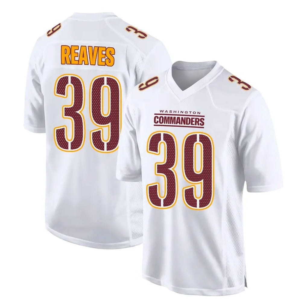 CBdoa W.Commanders #39 Jeremy Reaves Player White Tundra Fashion Home Game Stitched Jerseys