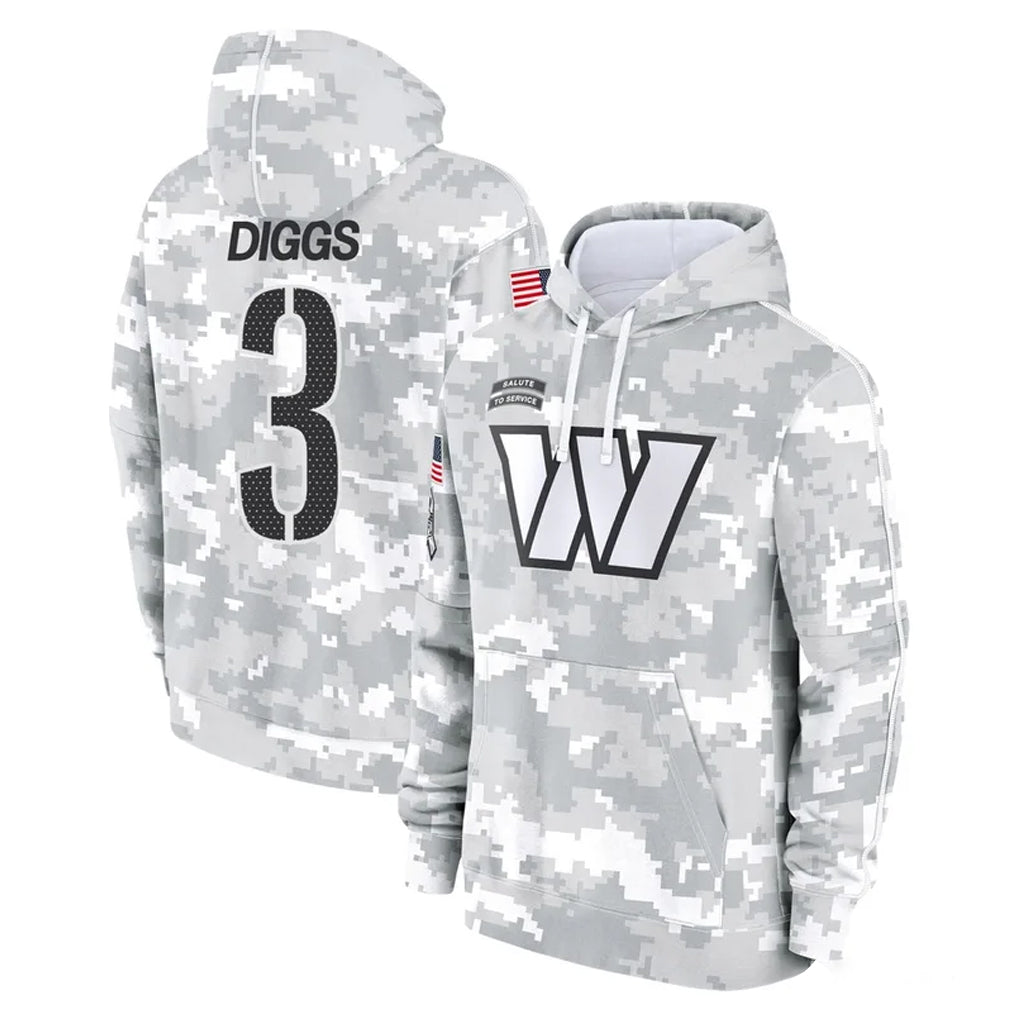 CBdoa W.Commanders #3 Stefon Diggs Player Arctic Camo Limited Salute to Service Pullover Hoodies Game Stitched Jerseys