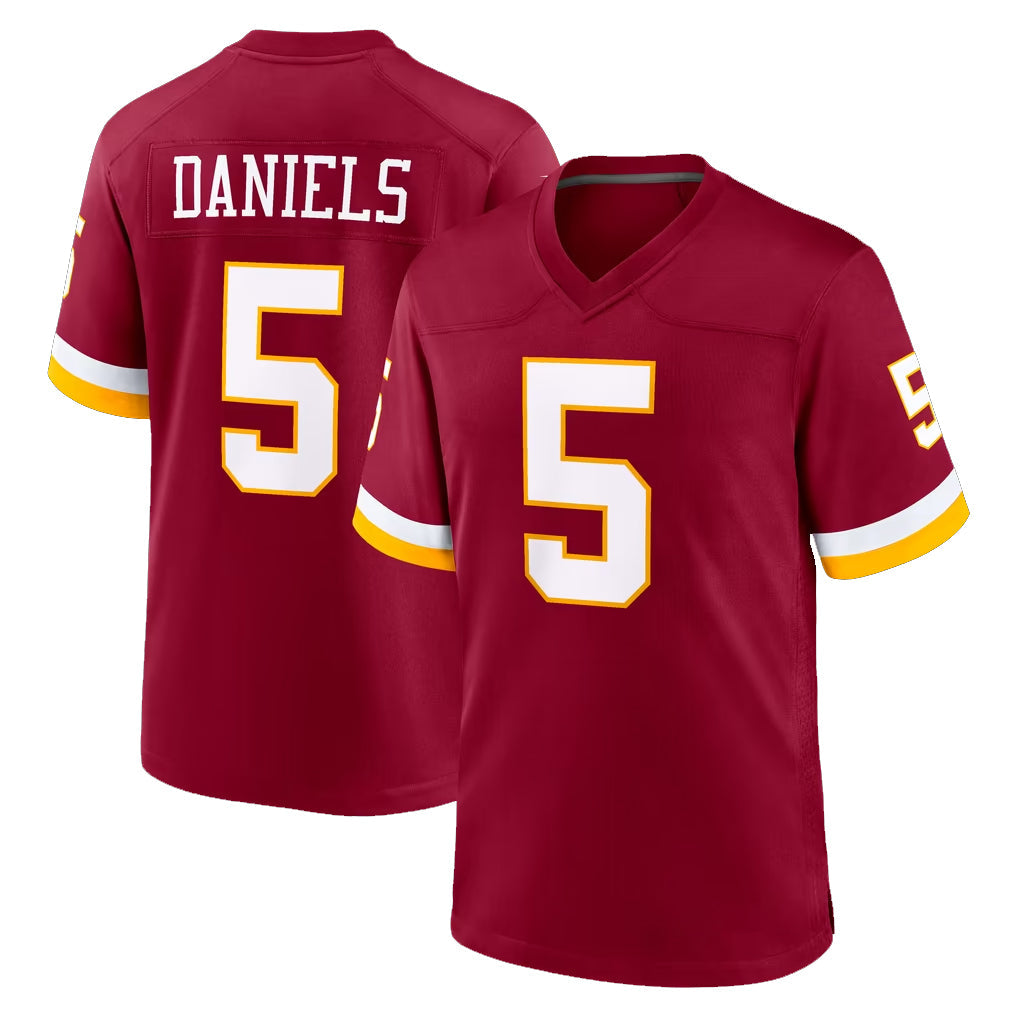 CBdoa W.Commanders #5 Jayden Daniels Player Burgundy Game Home Stitched Jerseys