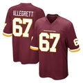 CBdoa W.Commanders #67 Nick Allegretti Player Burgundy Team Color Home Game Stitched Jerseys