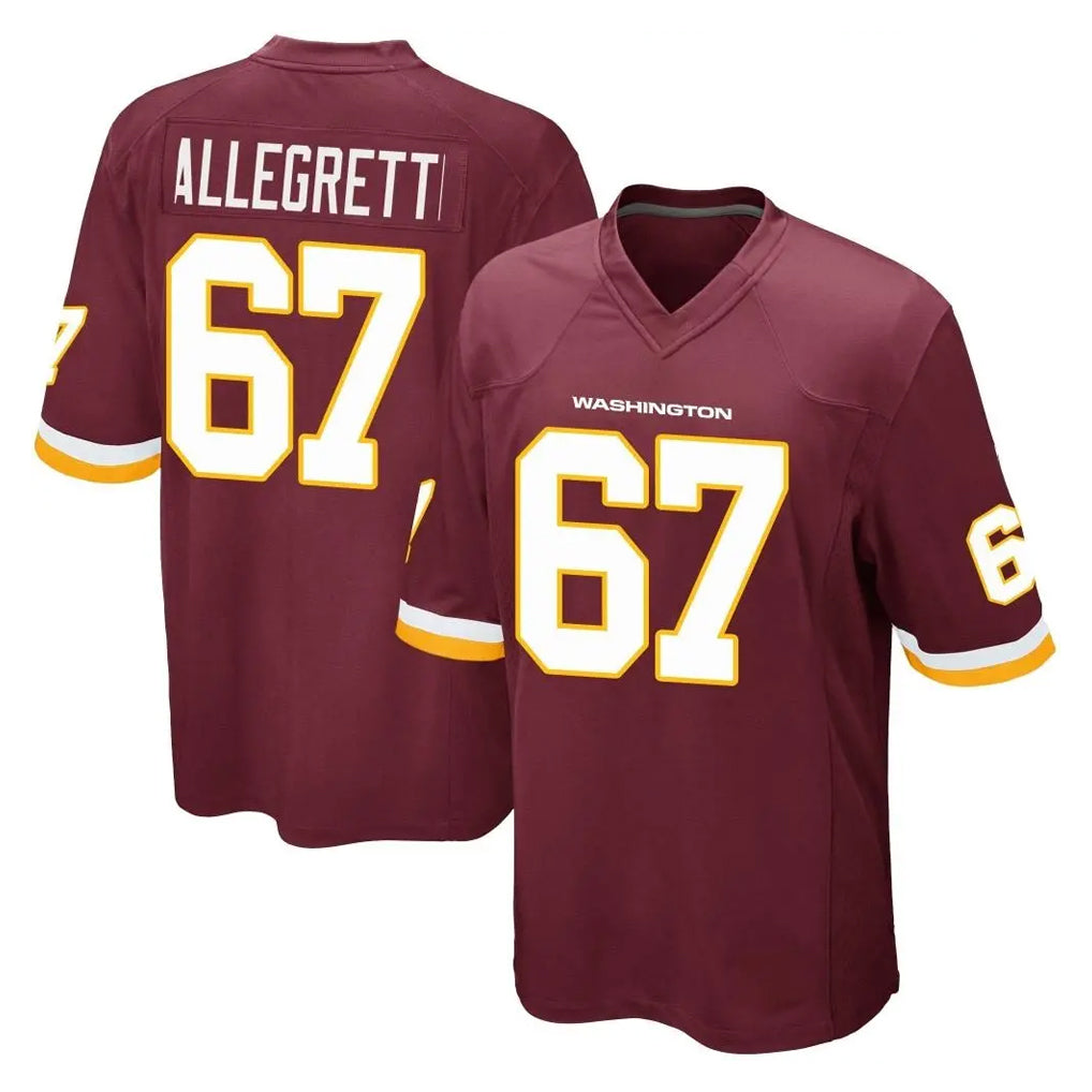 CBdoa W.Commanders #67 Nick Allegretti Player Burgundy Team Color Home Game Stitched Jerseys