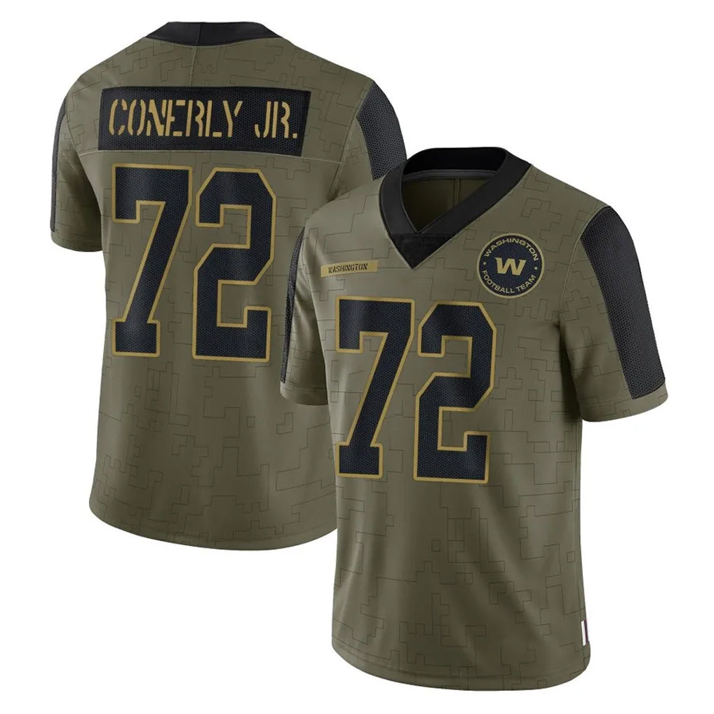 CBdoa W.Commanders #72 Josh Conerly Jr. Player Olive Salute To Service Limited Game Stitched Jerseys