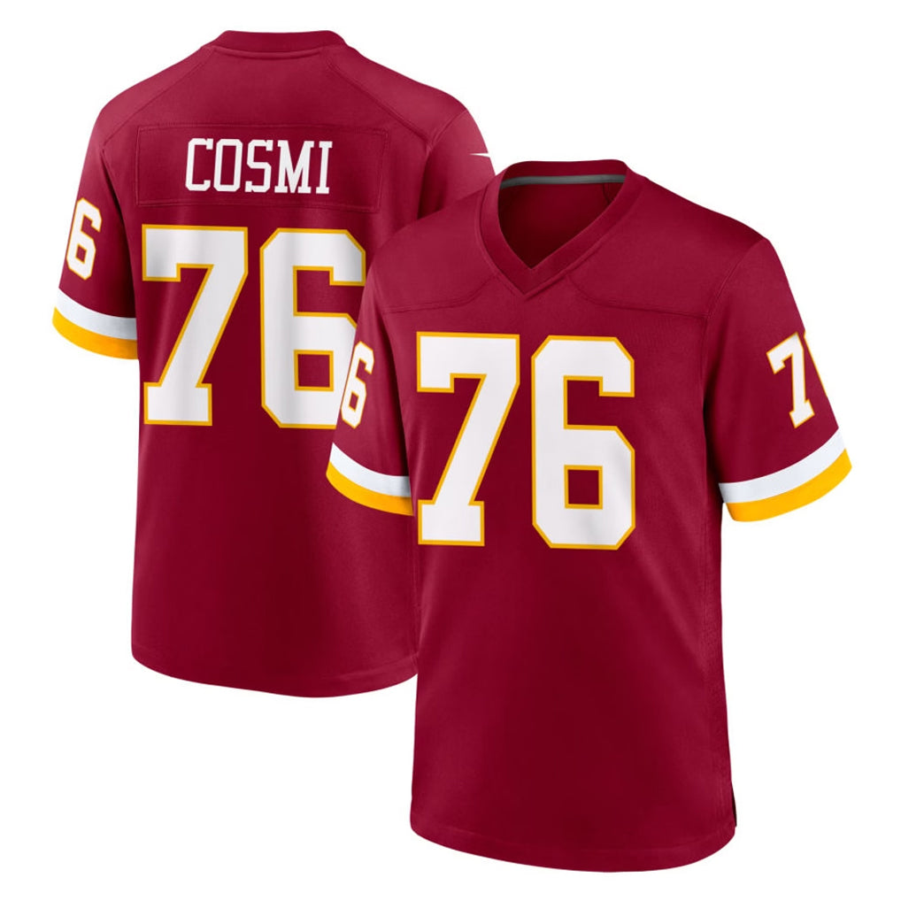 CBdoa W.Commanders #76 Sam Cosmi Player Burgundy Game Home Stitched Jerseys