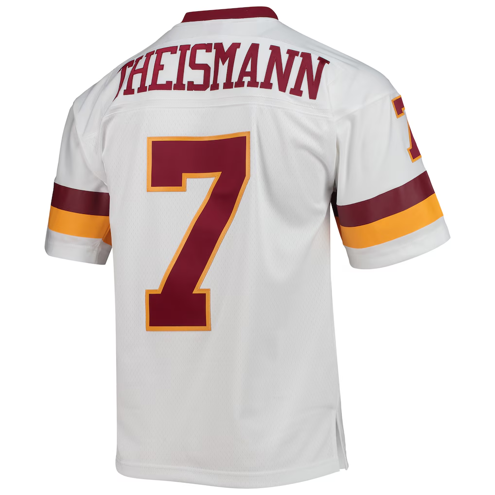CBdoa W.Commanders #7 Joe Theismann Mitchell & Ness White Legacy Replica Stitched Puhic Jersey