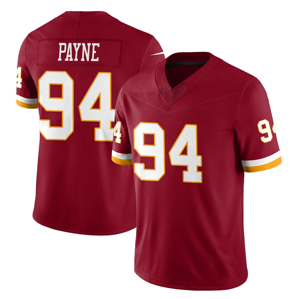 CBdoa W.Commanders #94 Daron Payne Player Burgundy Limited Team Vapor F.U.S.E. Home Game Stitched Jerseys