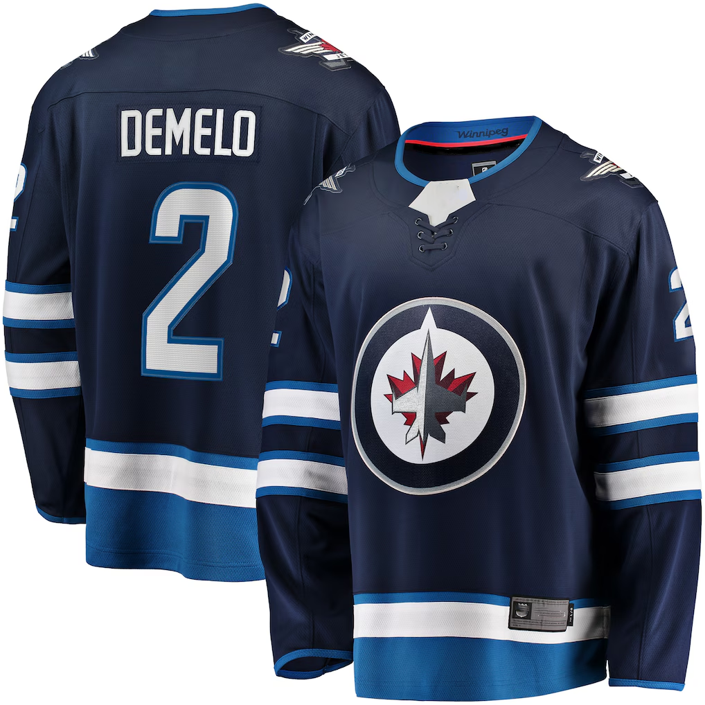CBdoa W.Jets #2 Dylan DeMelo Navy Breakaway Player Jerseys