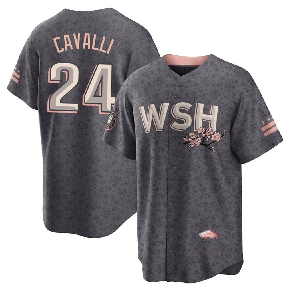 CBdoa W.Nationals #24 Cade Cavalli Player Gray City Connect Stitched Jerseys