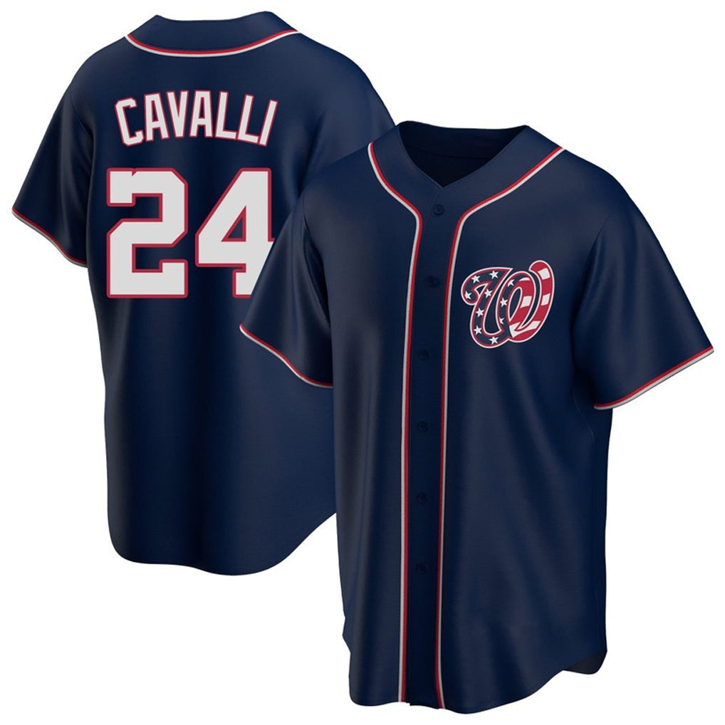 CBdoa W.Nationals #24 Cade Cavalli Player Navy Blue Replica Game Stitched Jerseys