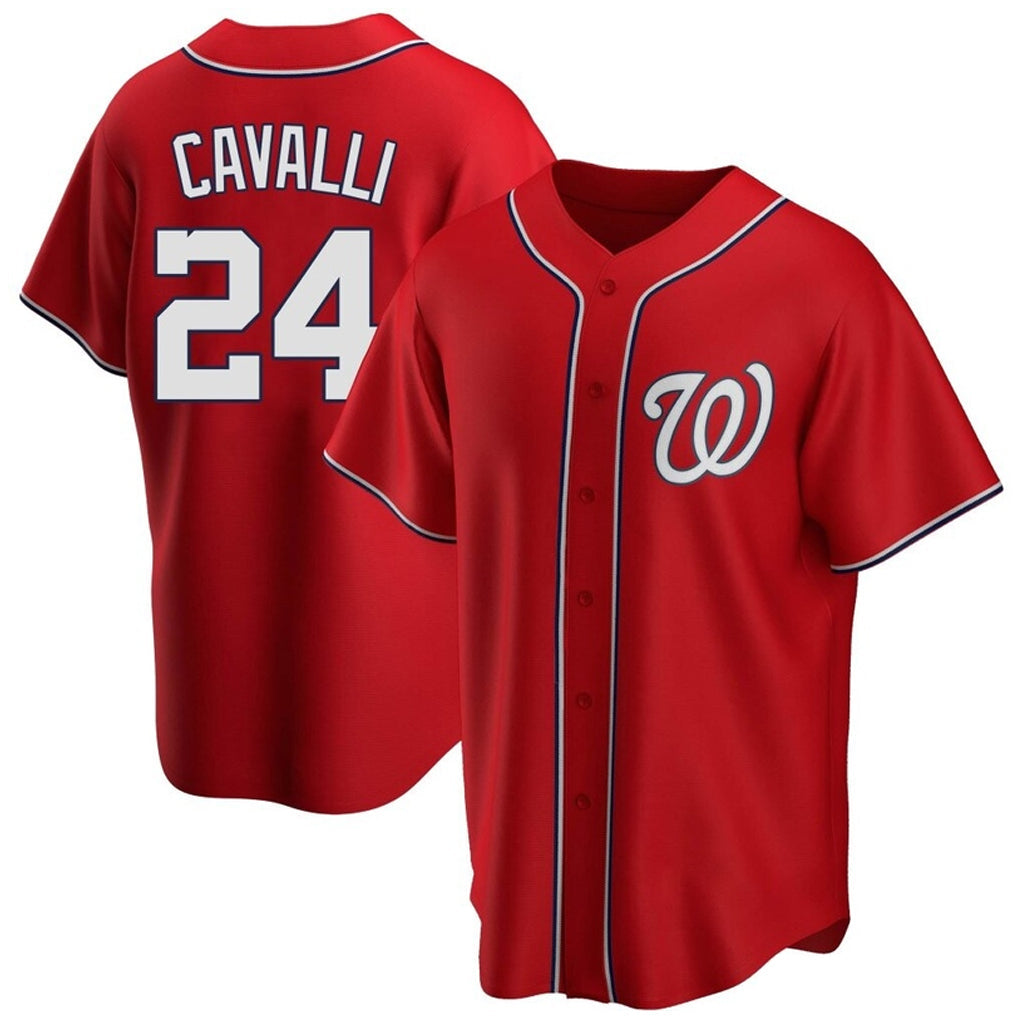 CBdoa W.Nationals #24 Cade Cavalli Player Red Replica Game Stitched Jerseys