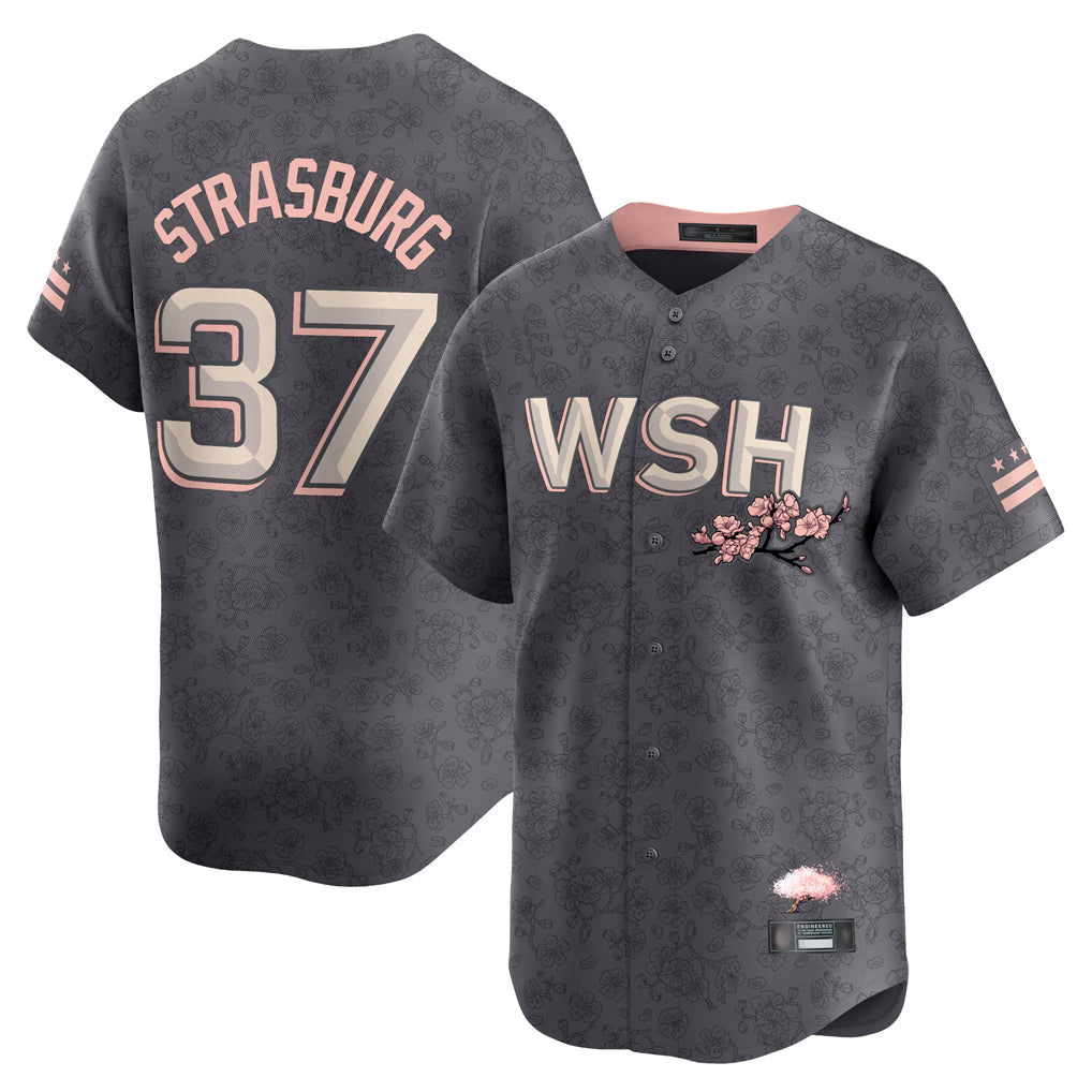 CBdoa W.Nationals #37 Stephen Strasburg Player Gray City Connect Stitched Jerseys