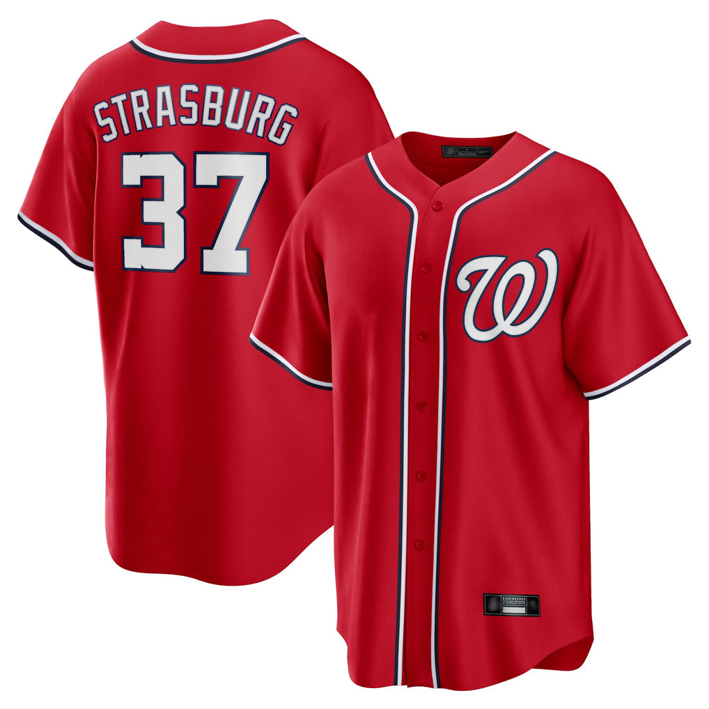 CBdoa W.Nationals #37 Stephen Strasburg Player Red Alternate Replica Player Game Stitched Jerseys