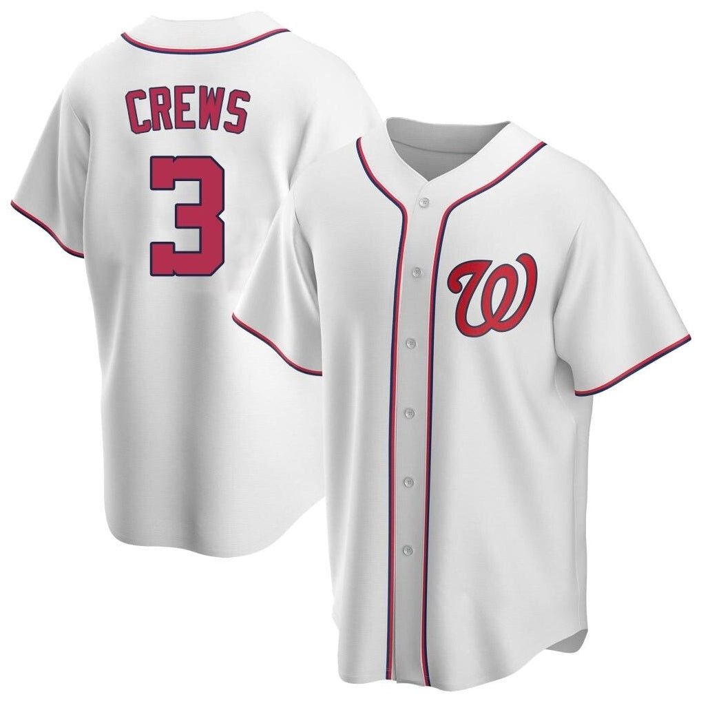 CBdoa W.Nationals #3 Dylan Crews Player White Game Replica Stitched Jerseys