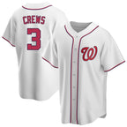 CBdoa W.Nationals #3 Dylan Crews Player White Game Replica Stitched Jerseys