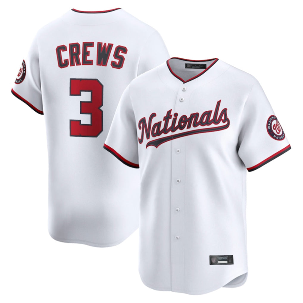 CBdoa W.Nationals #3 Dylan Crews Player White Limited Replica Stitched Jerseys