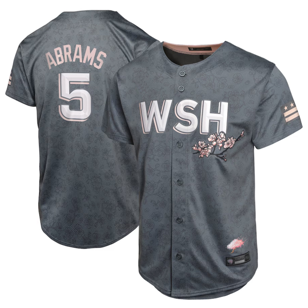CBdoa W.Nationals #5 CJ Abrams Player Charcoal City Connect Limited Stitched Jerseys