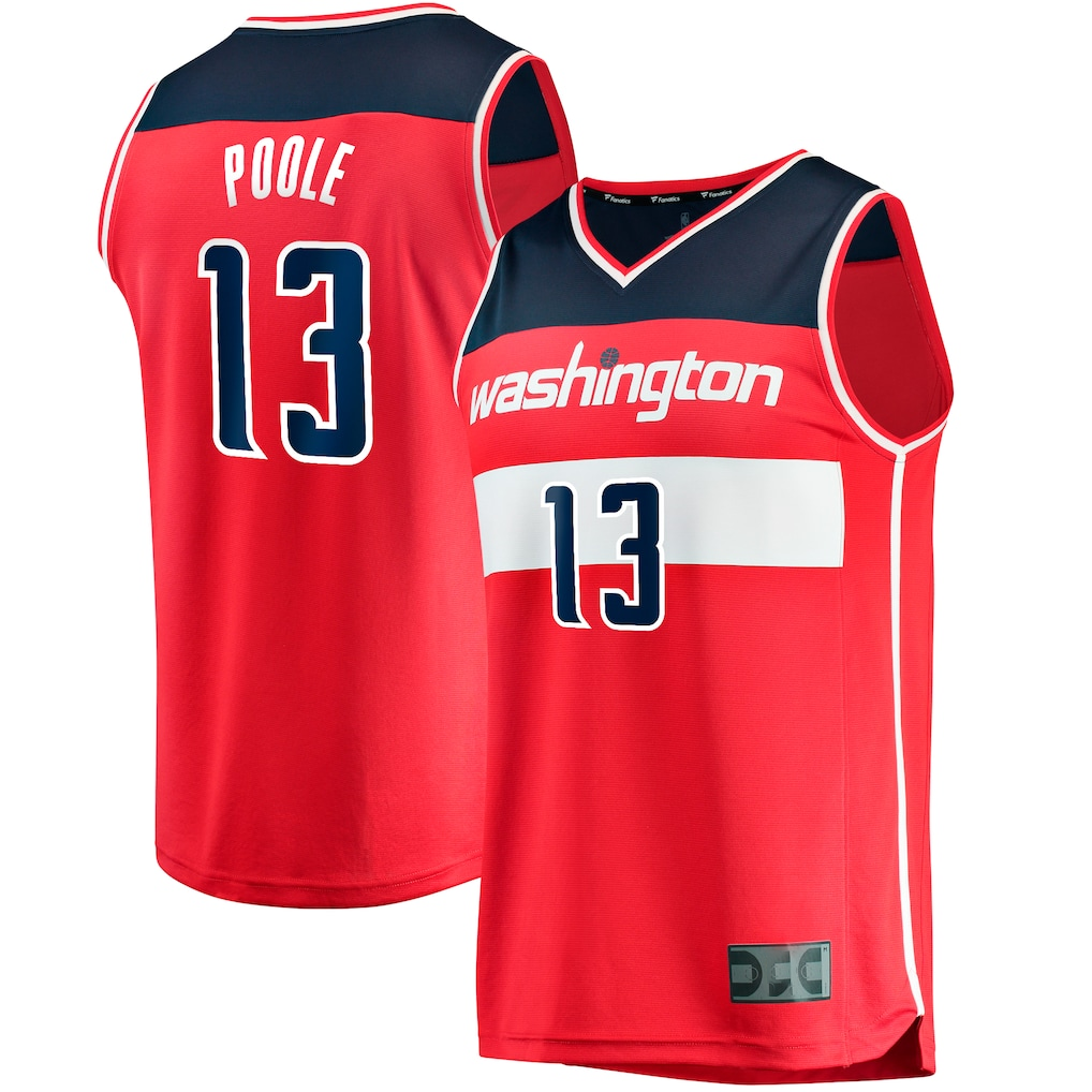 CBdoa W.Wizards #13 Jordan Poole Red Fast Break Player Jerseys - Icon Edition