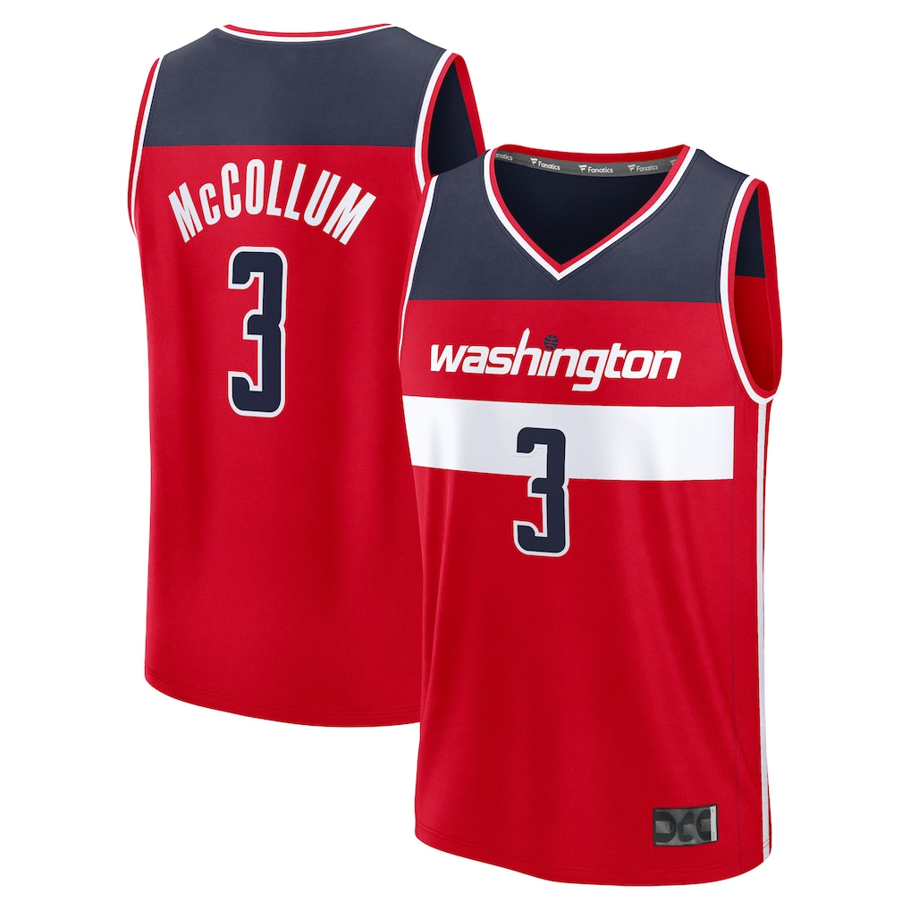 CBdoa W.Wizards #3 CJ McCollum Red Fast Break Replica Player Jerseys - Icon Edition