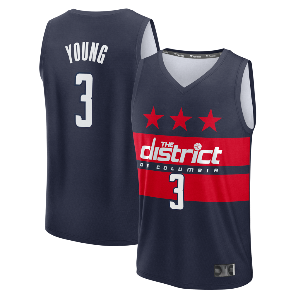 CBdoa W.Wizards #3 Trae Young Navy Fast Break - Statement Edition
