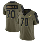 A.Cardinals #70 Paris Johnson Jr. Player Olive Salute To Service Limited Game CBdoa Stitched Jerseys