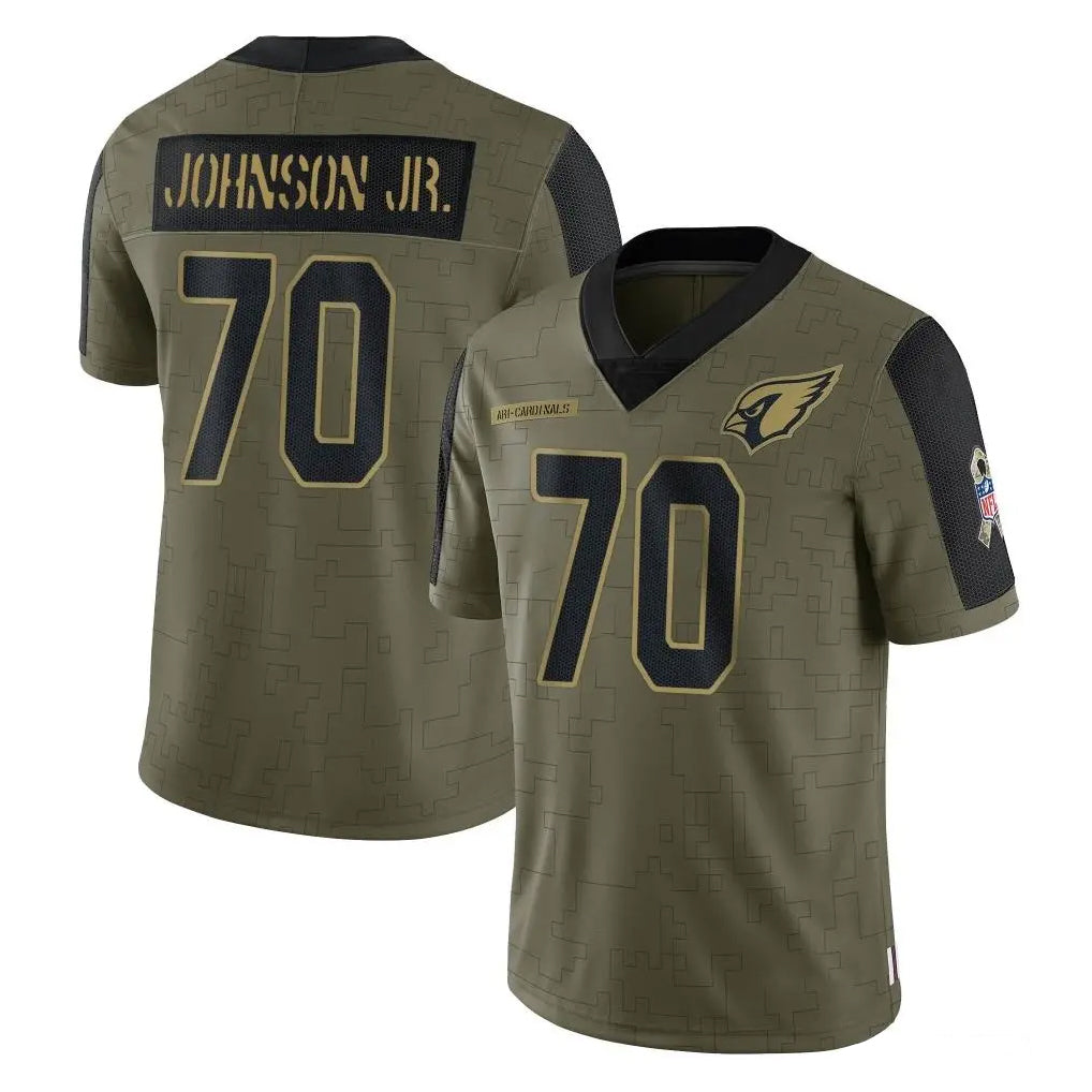 A.Cardinals #70 Paris Johnson Jr. Player Olive Salute To Service Limited Game CBdoa Stitched Jerseys