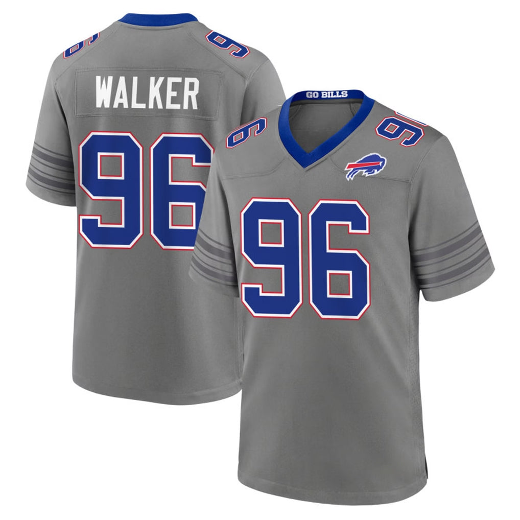 B.Bills #96 Deone Walker Player Gray Nickel City Home Game CBdoa Stitched Jerseys