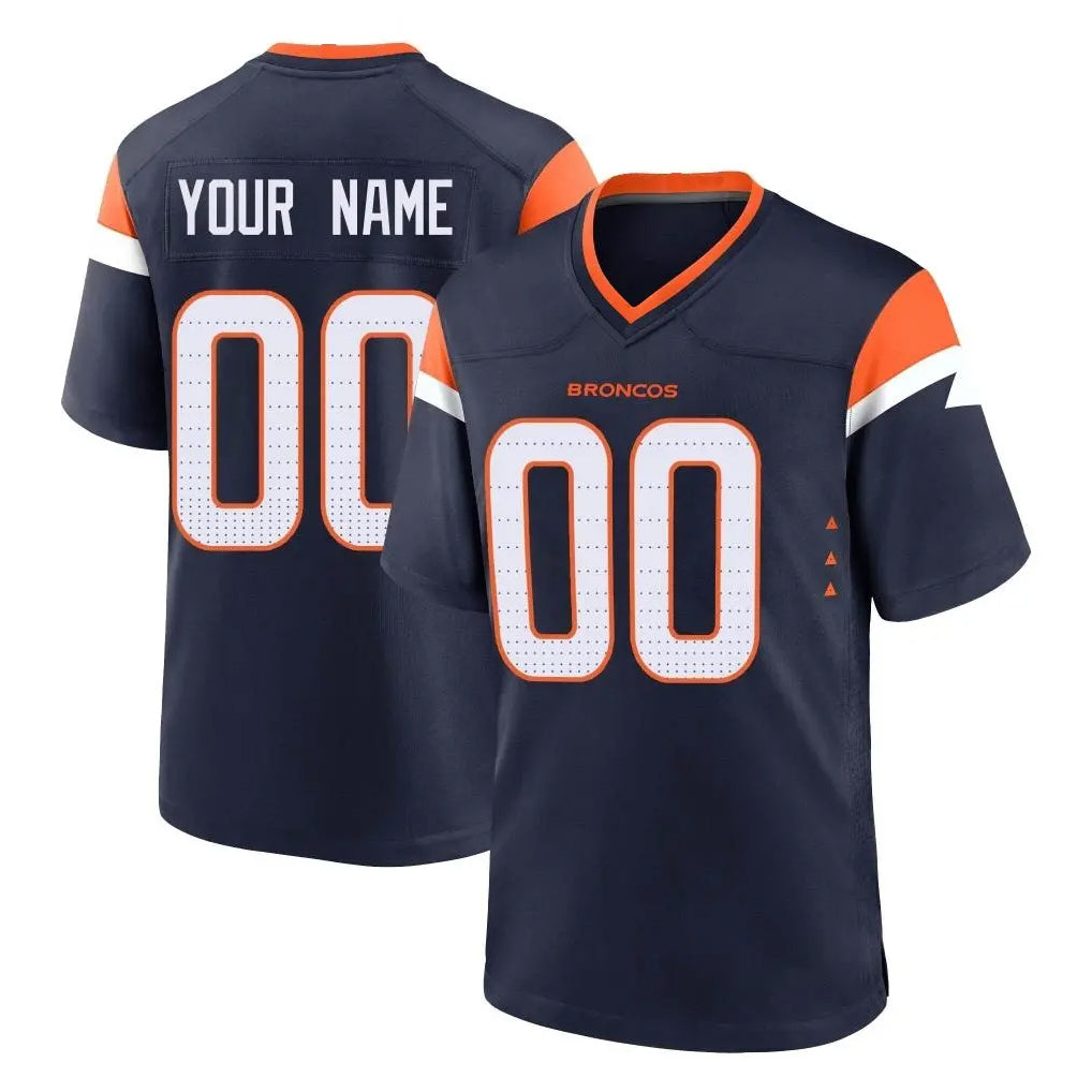 Custom D.Broncos Navy Home Game Any Name & Numbers CBdoa Stitched Jerseys