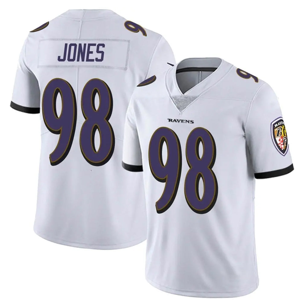B.Ravens #98 Travis Jones Player White Vapor F.U.S.E. Limited CBdoa Stitched Jerseys