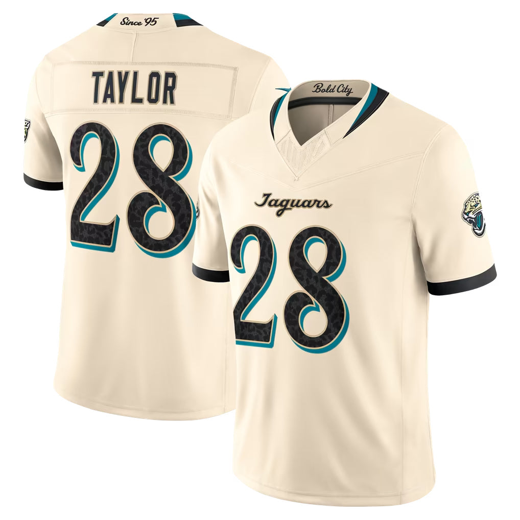 J.Jaguars #28 Fred Taylor Player Natural Limited 2026 Rivalries Collection Game CBdoa Stitched Jerseys