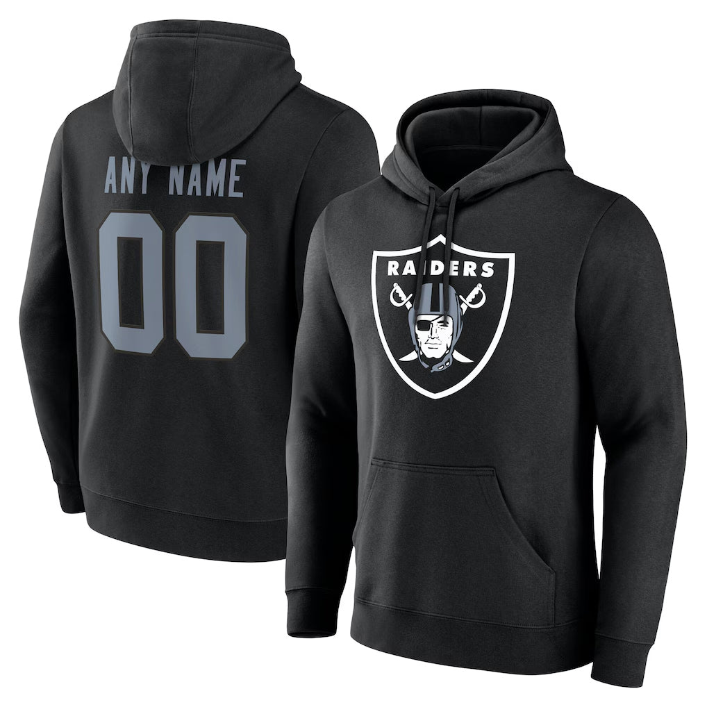 Custom LV.Raiders Black LOGO Pullover Hoodies Home Game Any Name & Numbers CBdoa Stitched Jerseys