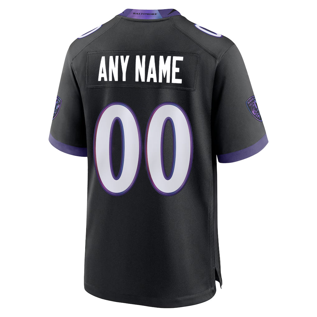 Custom B.Ravens Black Home Game Any Name & Numbers CBdoa Stitched Jerseys