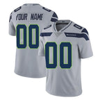 Custom S.Seahawks Gray Limited Vapor Untouchable Home Game Any Name & Numbers CBdoa Stitched Jerseys