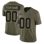 Custom LV.Raiders Olive 2025 Salute To Service Limited Game Any Name & Numbers CBdoa Stitched Jerseys