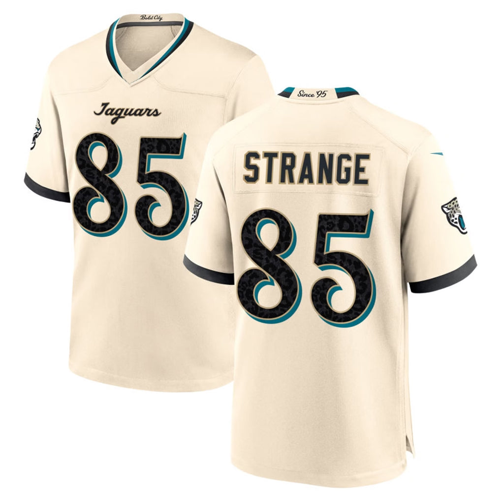 J.Jaguars #85 Brenton Strange Player Natural 2026 Rivalries Collection Game CBdoa Stitched Jerseys