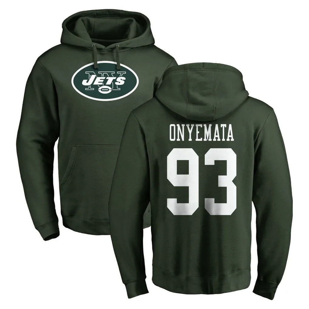 NY.Jets #93 David Onyemata Player Green LOGO Pullover Hoodies Limited Game CBdoa Stitched Jerseys