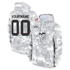 Custom M.Vikings Arctic Camo Salute to Service Hoodies Limited Game Any Name & Numbers CBdoa Stitched Jerseys