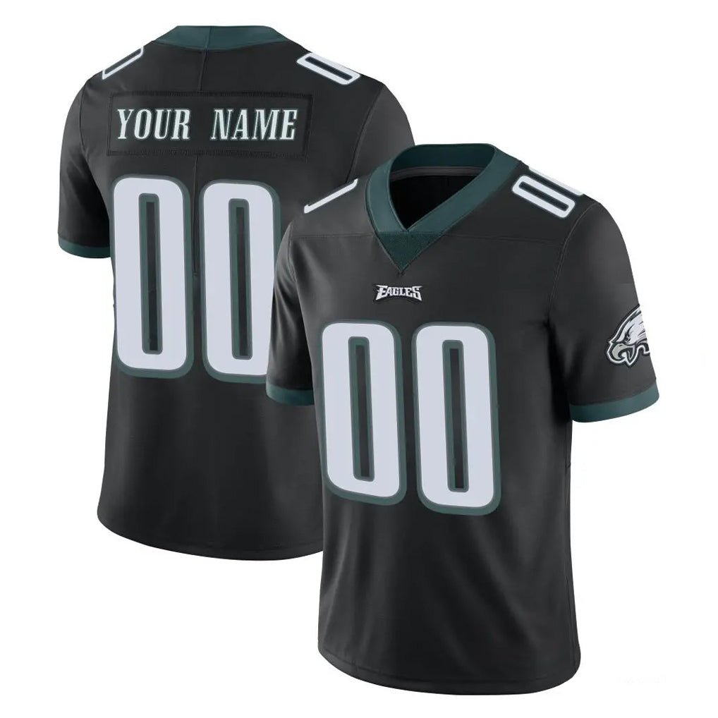 Custom P.Eagles Black Limited Vapor Untouchable Home Game Any Name & Numbers CBdoa Stitched Jerseys
