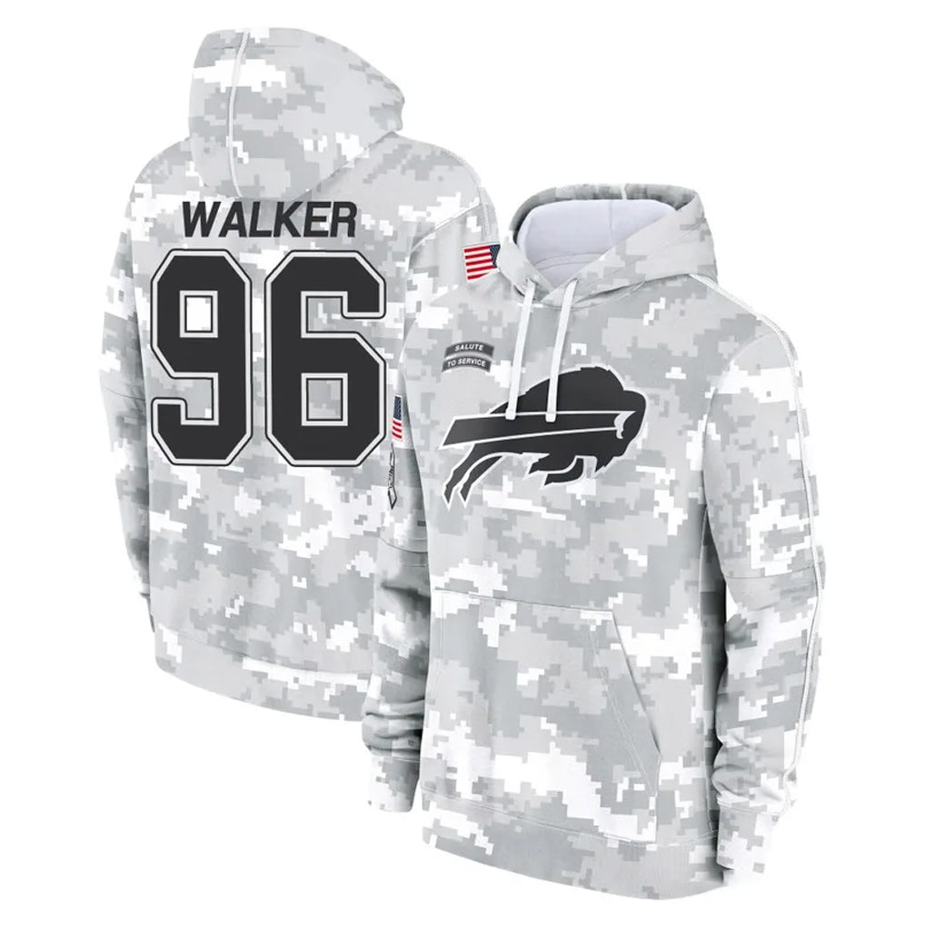 B.Bills #96 Deone Walker Player Arctic Camo Salute to Service Hoodies CBdoa Stitched Jerseys