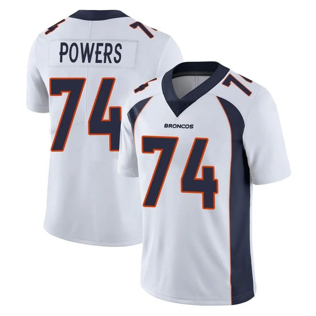 D.Broncos #74 Ben Powers Player White Vapor Untouchable Limited Home Game CBdoa Stitched Jerseys