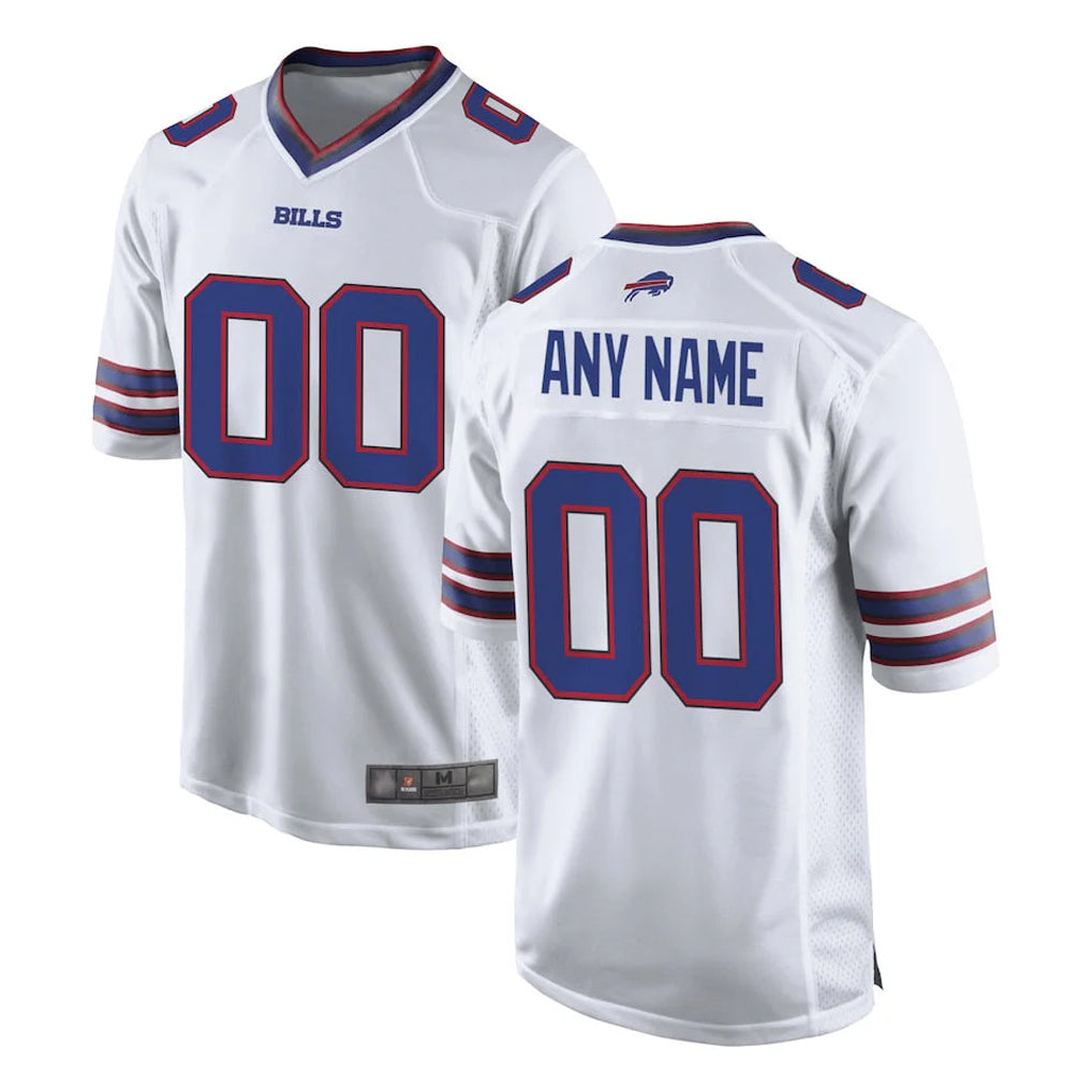 Custom B.Bills White Home Game Any Name & Numbers CBdoa Stitched Jerseys