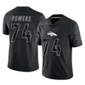 D.Broncos #74 Ben Powers Player Black Reflective Limited CBdoa Stitched Jerseys