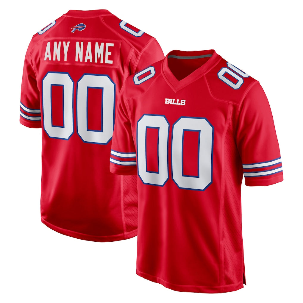 Custom B.Bills Red Home Game Any Name & Numbers CBdoa Stitched Jerseys